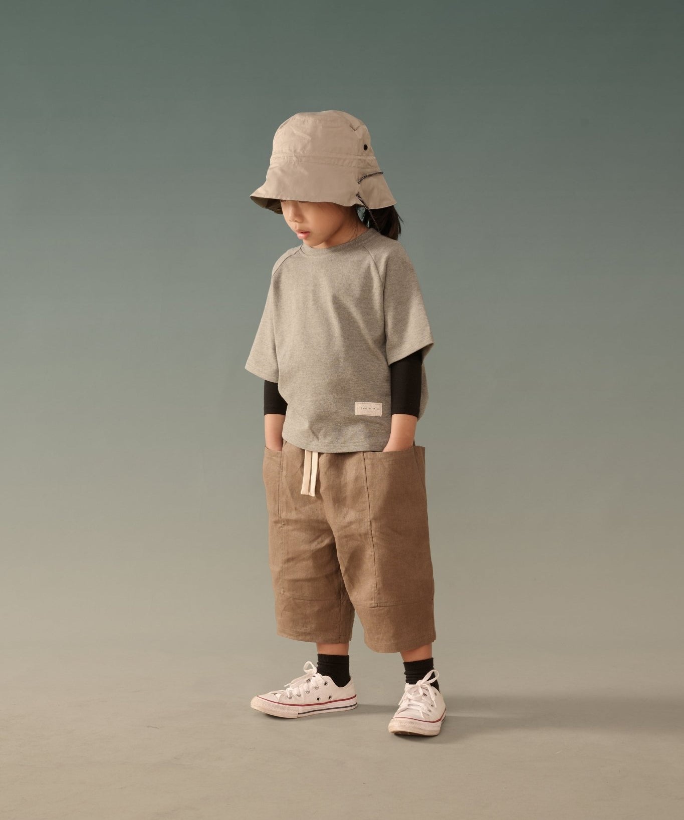 Kid's Linen Pants - Brown - G R A Y E