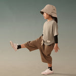 Kid's Linen Pants - Brown - G R A Y E