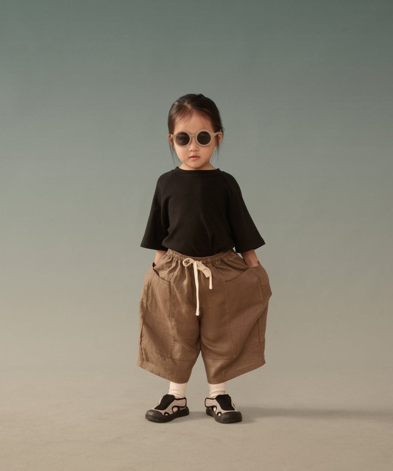 Kid's Linen Pants - Brown - G R A Y E