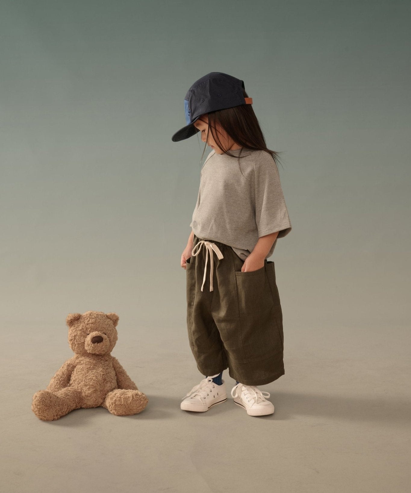 Kid's Linen Pants - Olive Green - G R A Y E