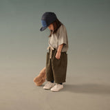 Kid's Linen Pants - Olive Green - G R A Y E