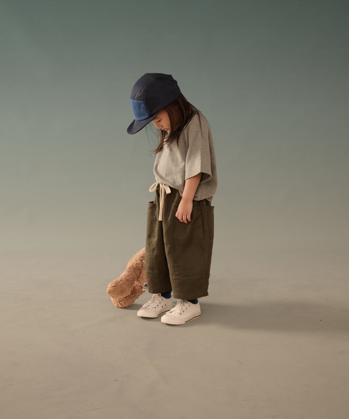 Kid's Linen Pants - Olive Green - G R A Y E