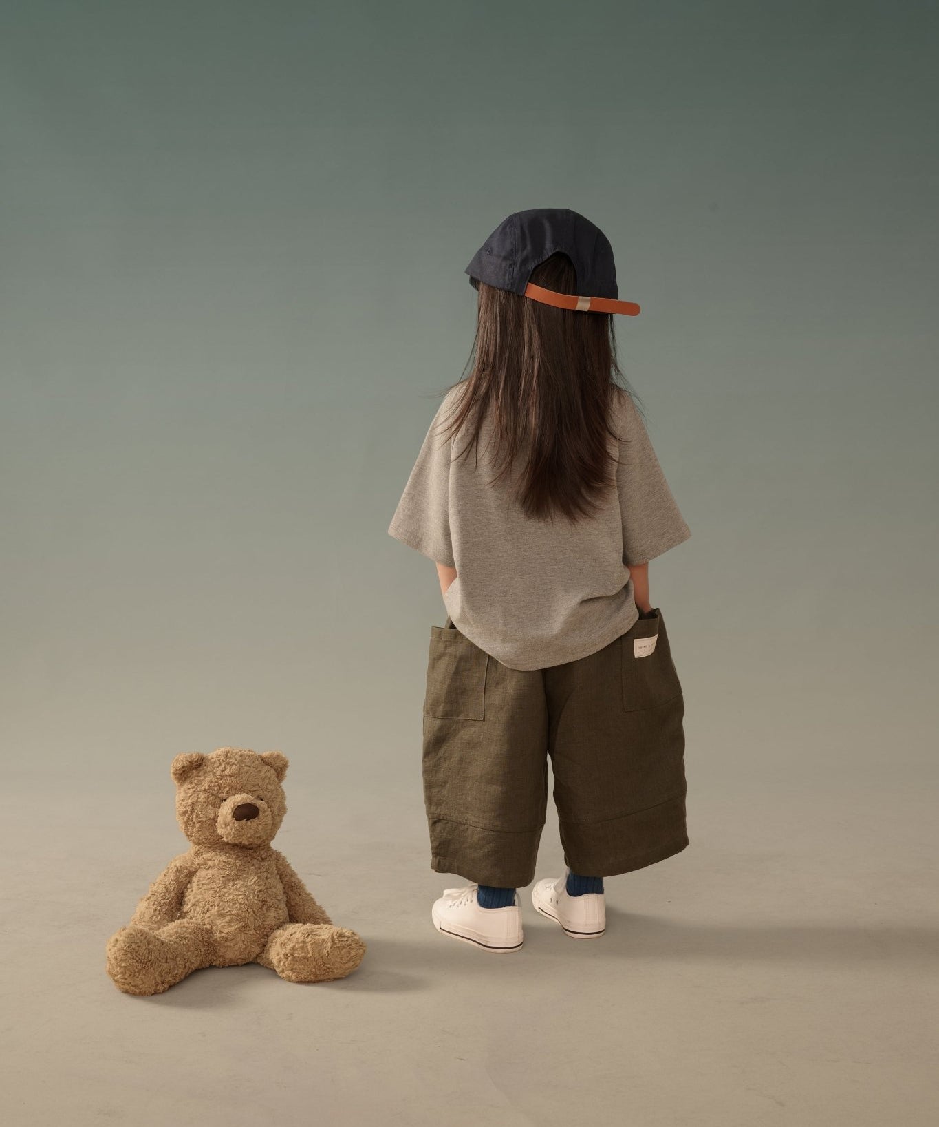 Kid's Linen Pants - Olive Green - G R A Y E