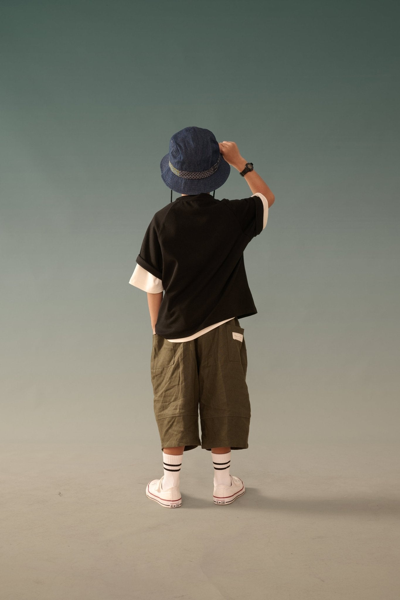Kid's Linen Pants - Olive Green - G R A Y E