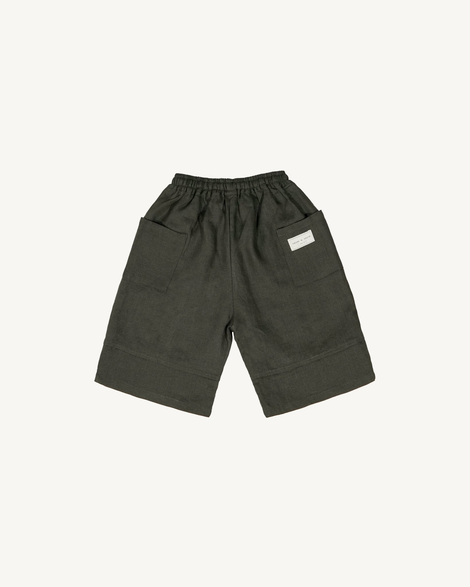 Kid&#39;s Linen Pants - Olive Green - G R A Y E
