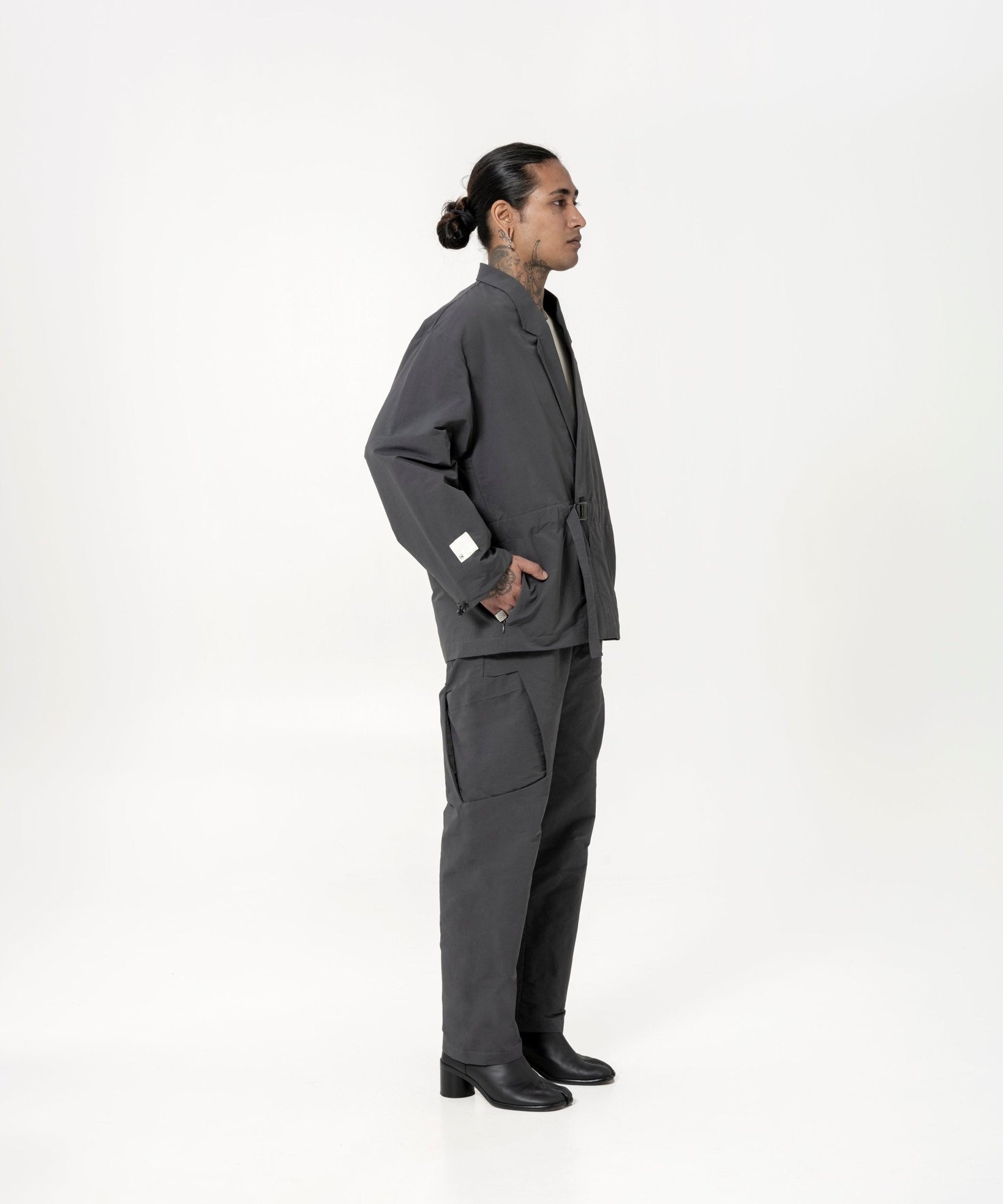 Kimono Buckle Jacket - Graphite - G R A Y E