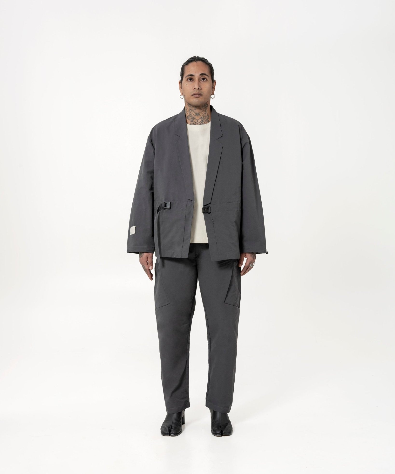 Kimono Buckle Jacket - Graphite - G R A Y E