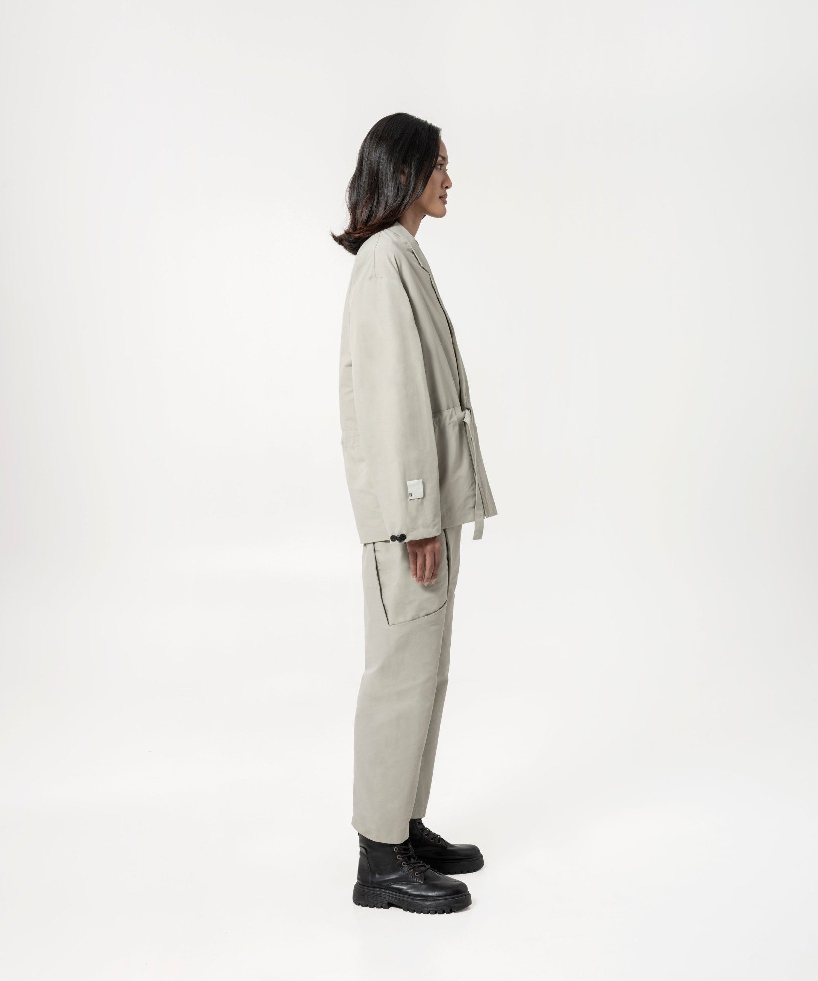 Kimono Buckle Jacket - Steel - G R A Y E