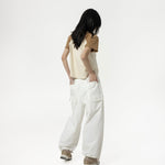 Multi-Pocket Ripstop Pants - White - G R A Y E