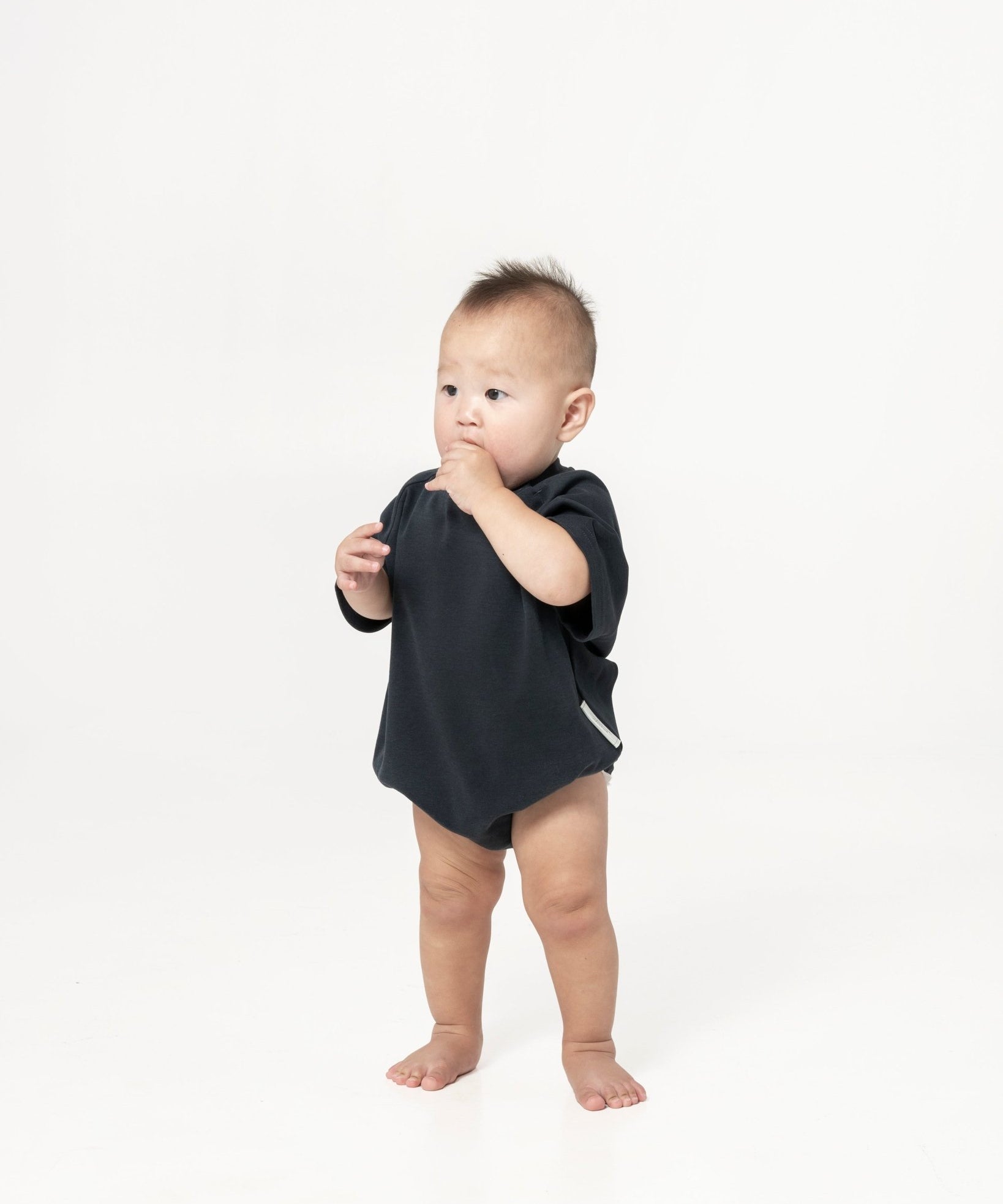 Oversized Baby Onesie - Gun Metal Grey - G R A Y E