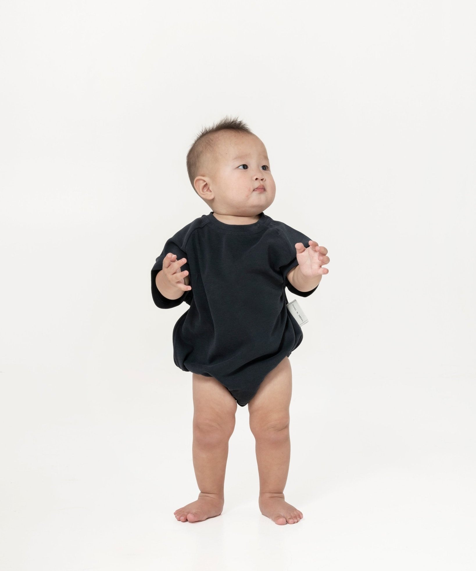 Oversized Baby Onesie - Gun Metal Grey - G R A Y E