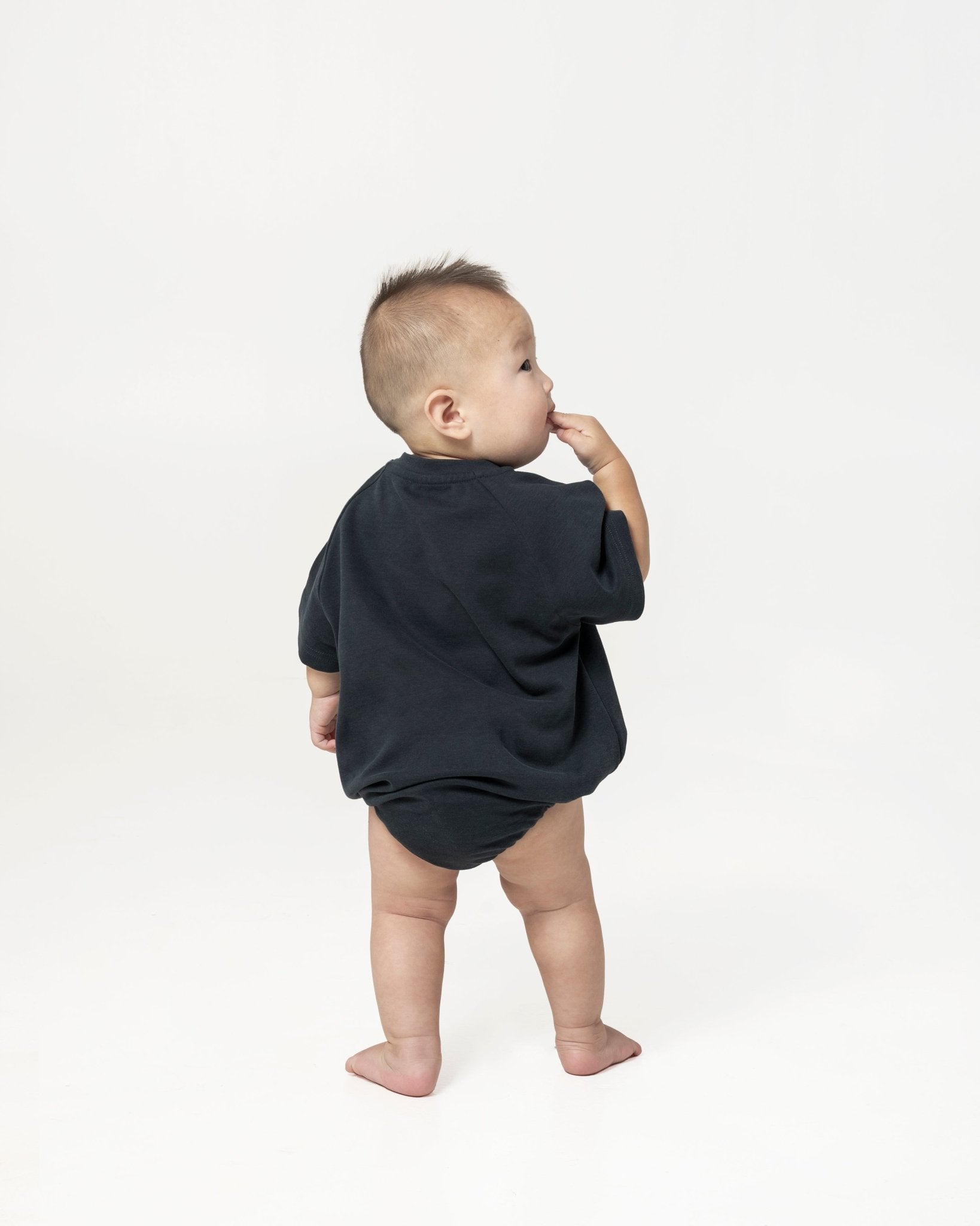 Oversized Baby Onesie - Gun Metal Grey - G R A Y E