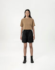 Relaxed Elasticated Shorts - Black - G R A Y E