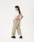 Relaxed Elasticated Trousers - Beige - G R A Y E