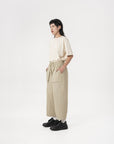 Relaxed Elasticated Trousers - Beige - G R A Y E