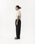 Relaxed Elasticated Trousers - Black - G R A Y E