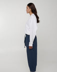 Relaxed Elasticated Trousers - Navy - G R A Y E