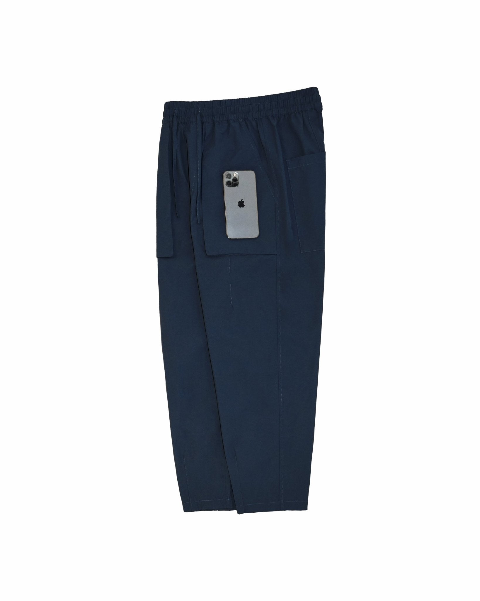 Relaxed Elasticated Trousers - Navy - G R A Y E