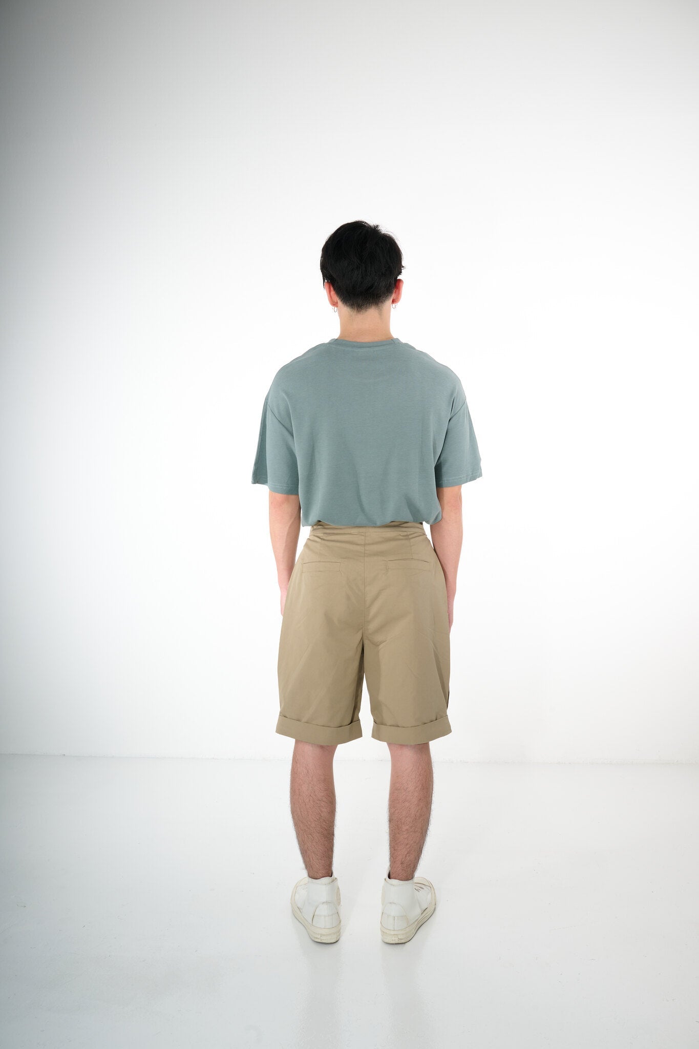 Side Pleat Gurkha Shorts - Khaki - G R A Y E