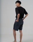 Wide Sculpted Denim Shorts - G R A Y E