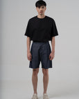 Wide Sculpted Denim Shorts - G R A Y E